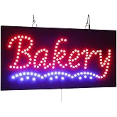 Bakery Sign, 24"x12", 60x30cm, TOPKING, LED, Neon, Florescent, Signage, Signboard, Display, Billboard, Screen, Grand Opening, Gift