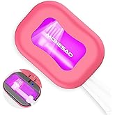 MONESAO Toothbrush Sanitizer Covers, Toothbrush Case with Violet Light - Rechargeable Cleaner Case - Auto Home Travel Tooth Brush Cap Box for Any Electric and Manual Toothbrushes (Pink)