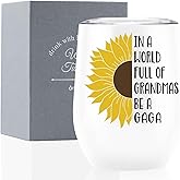Onebttl Gaga Gifts, Sunflower Grandma Gifts, 12oz Stainless Steel Insulated Tumbler for Sunflower Lovers, Perfect for Mother's Day, Birthday