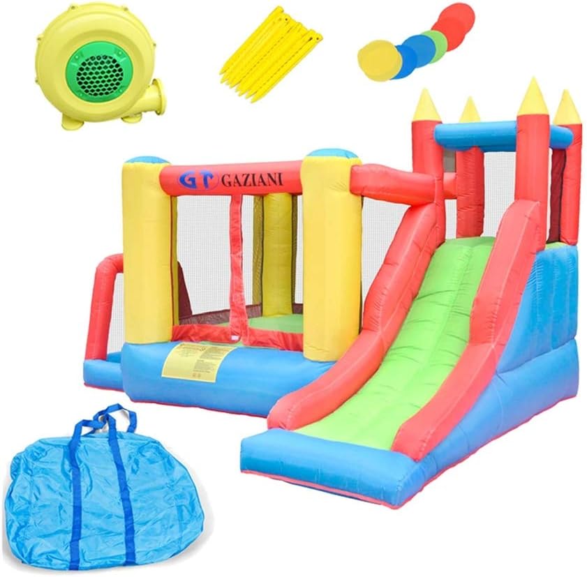 Klions Inflatable Bounce Play House with Air Blower| Jumping Castle with Water Slide| 41 Lbs Heavy-Duty Jump Slide Bouncing Playhouse with Sides Mesh Protection for Kid Child (Shipped from USA)