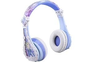 eKids Disney Frozen 2 Bluetooth Headphones with Microphone, Volume Reduced to Protect Hearing, Adjustable Wireless Headphones for School Home Travel, for Fans of Anna and Elsa