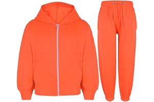 A2Z4KIDS A2Z 4 Kids Unisex Plain Tracksuit Hoodie with Joggers Jogging Sweatpants Sports Activewear Set Girls Boys Age 2-13 years