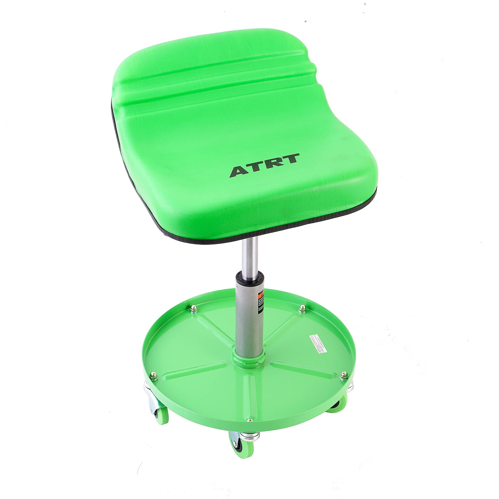 Photo 1 of ATRT 300-LB Capacity Pneumatic Mechanic Roller Seat, Adjustable Rolling Stool, with 2.5-inch Heavy Duty Casters and Tool Tray, Green