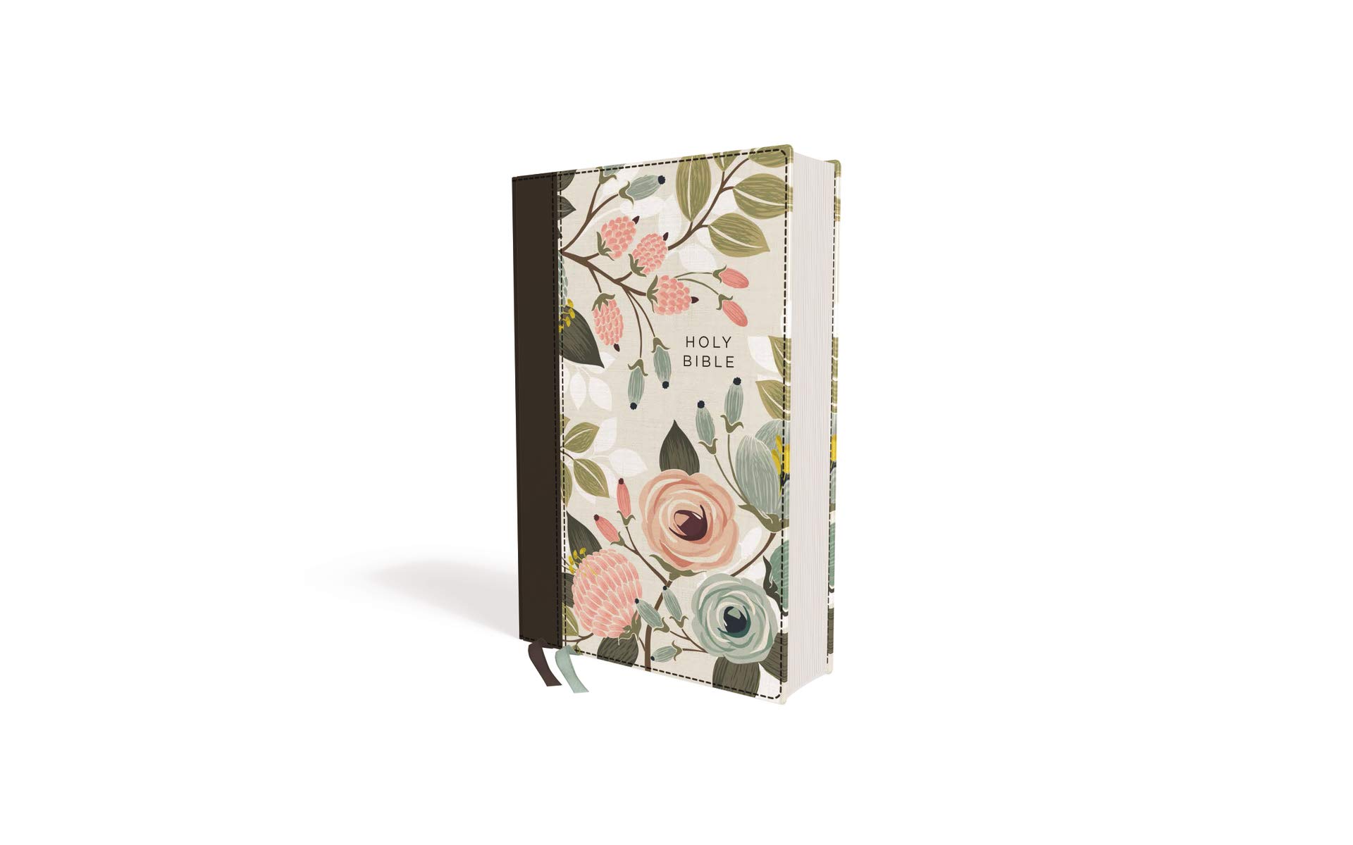 NIV, Thinline Bible, Cloth over Board, Floral, Red Letter, Comfort Print