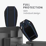 kwmobile Silicone Car Key Cover for BMW 7 5 X3 X4 X5 i8 6 GT - Black/Blue view 2