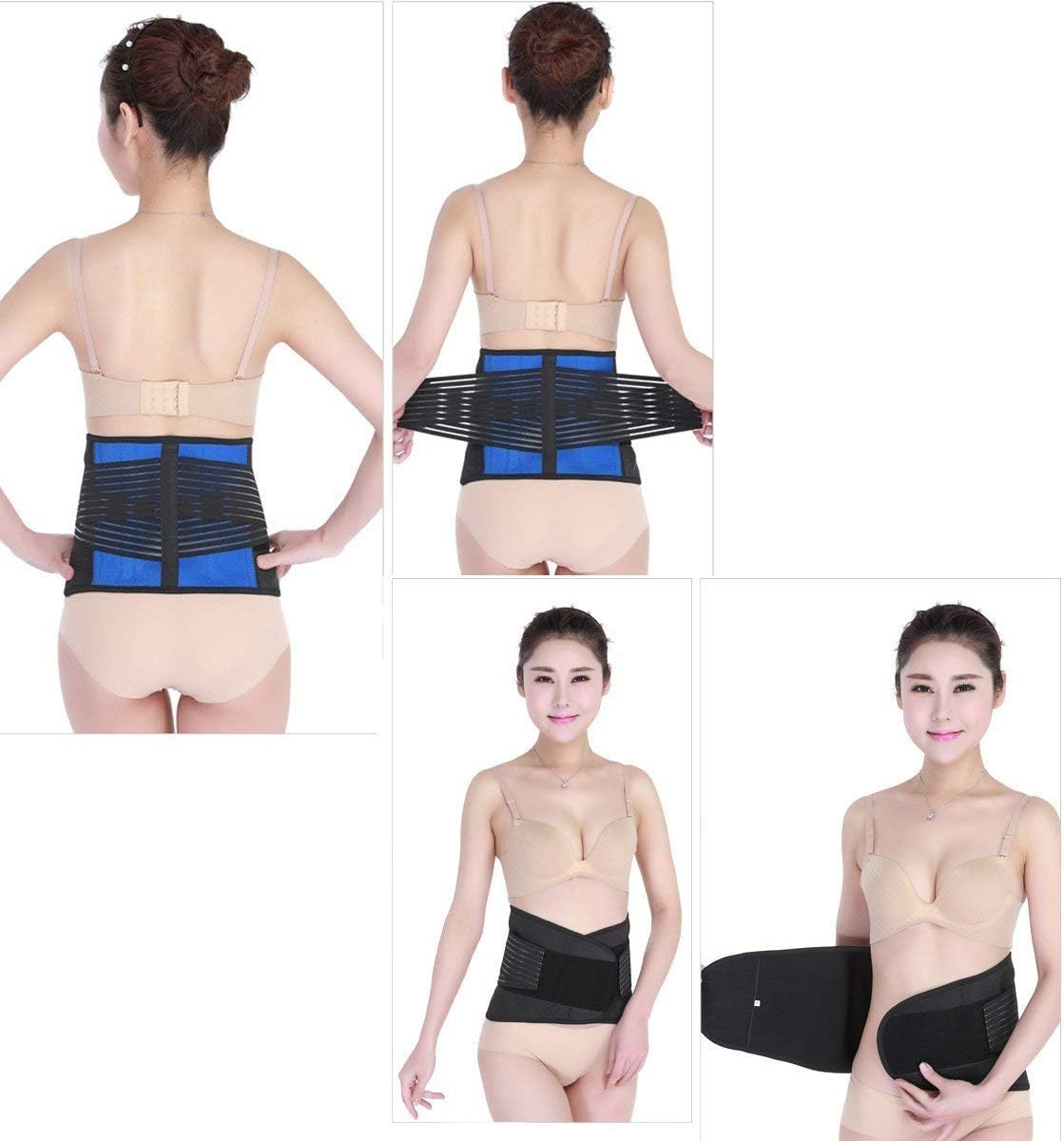 WONFAST Deluxe Neoprene Double Pull Lumbar Lower Back Support Brace Exercise Belt Waist Trainer Trimmer Belt with Dual Adjustable Straps Abdominal Binder Belly (New 5X-Large/54-58") - - 