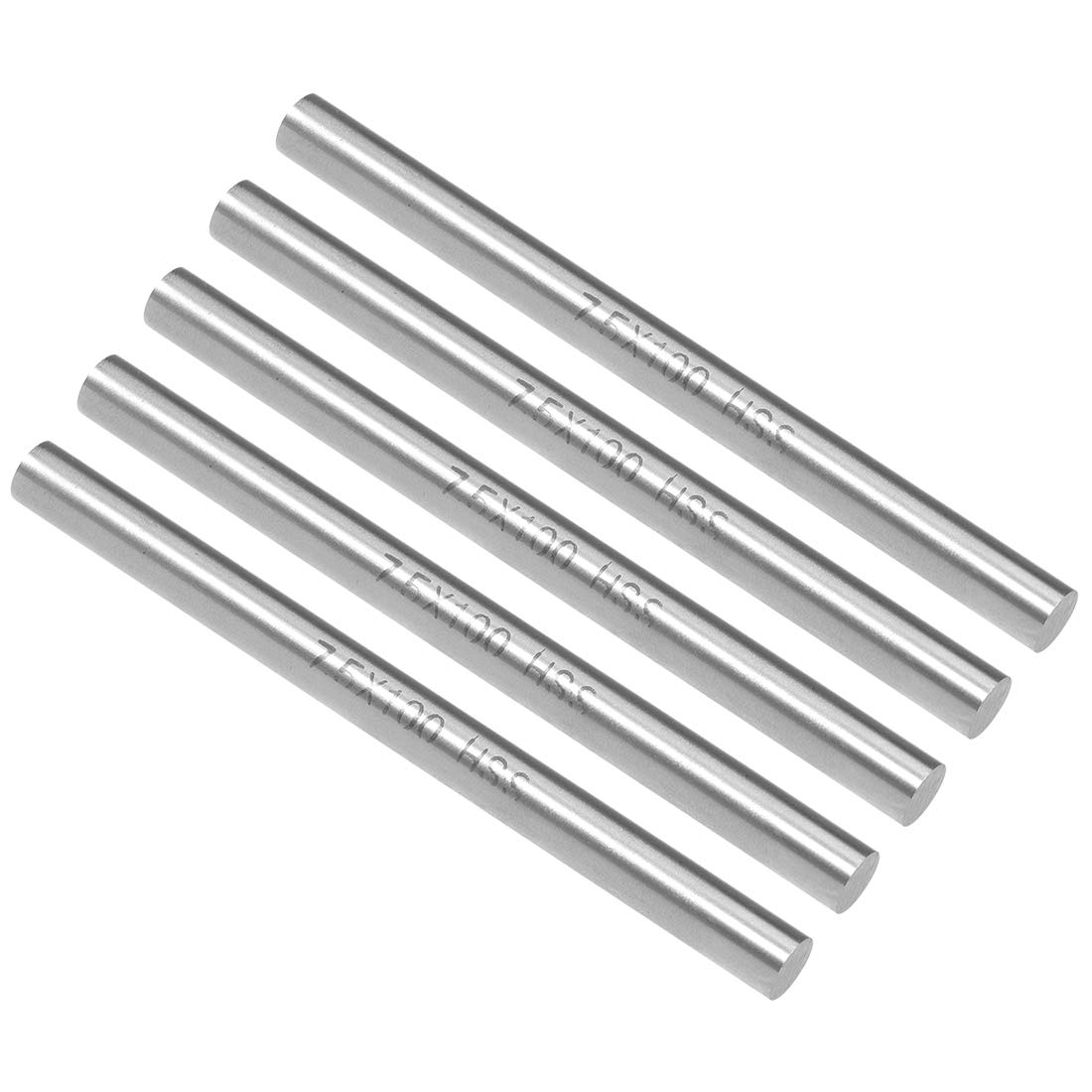 uxcell Round Steel Rod, 7.5mm HSS Lathe Bar Stock Tool 100mm Long, for Shaft Gear Drill Lathes Boring Machine Turning Miniature Axle, Cylindrical Pin DIY Craft Tool, 5pcs