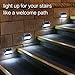 Roopure【Newest Version White 8 LED】Solar Deck Step Lights Outdoor Decorative Solar Stair Lights Wireless Waterproof Lighting for Garden Wall Paths Patio Decks Auto On/Off 4 Pack