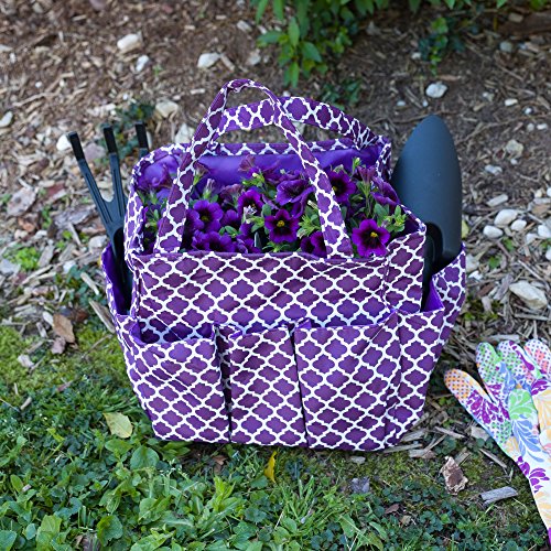 Small Garden Tote Bag, Utility Bags for Gardening, Car Totes, Organization, (Purple)