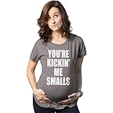 Maternity Kicking Me Smalls Funny T Shirt Pregnancy Announcement Novelty Tee