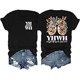 YHWH Christian Shirt for Women, Every Breath Speaks His Name Faith Inspirational T-Shirt Floral Christian Graphic Tee