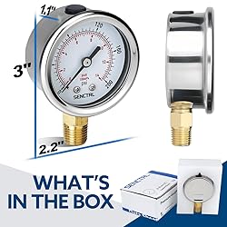 SENCTRL 200 Psi Pressure Gauge, 2" Dial Size, 1/4