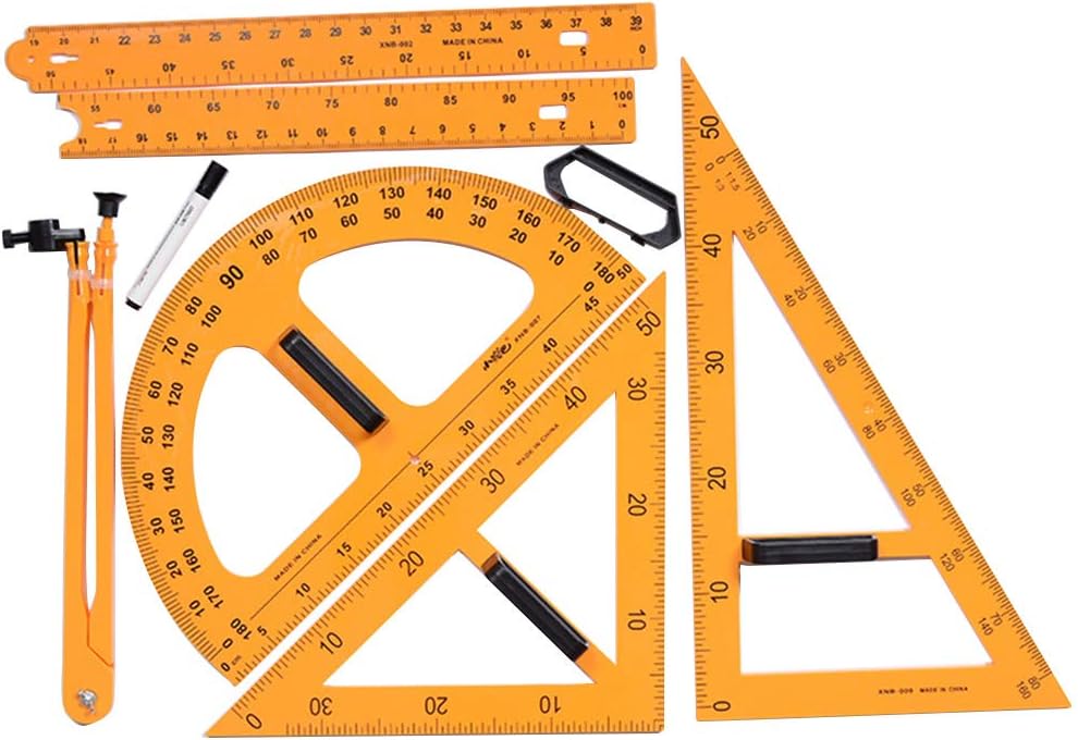 Yuxiale Multifunction Teaching Ruler Set Triangle Compasses Protractor Measurement Ruler Math Geometry Tools
