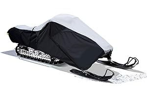 EliteShield SnowShield Snowmobile Cover, Heavy Duty Trailerable Snowmobile Storage Cover, Compatible with Polaris Ski Doo Arctic Cat Yamaha and More, Gray/Black Color Fits Snowmobiles 101"-120"
