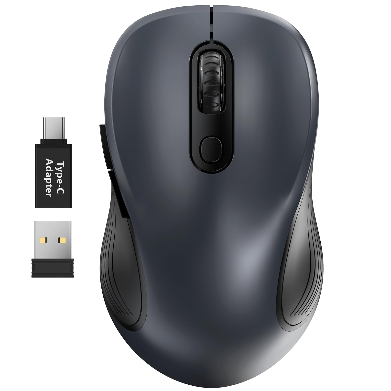 Photo 1 of Trueque Wireless Mouse for Laptop, 2.4GHz Ergonomic Computer Mouse with Back & Forward Buttons, 3 Adjustable DPI Levels, 6 Buttons, Optical USB Cordless Mice for Windows PC (Gray, 1 Pack)