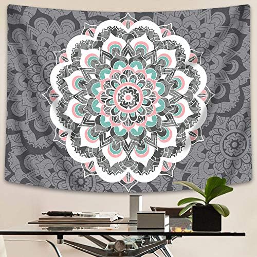 Jiamingyang Wall Hanging Indian Mandala Tapestry Bohemian Tapestry Hippie Tapestry Psychedelic Tapestry Dorm Decor (Colorful, Large/80" x 60")