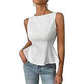 SOLY HUX Women's Tie Backless Tank Top Crew Neck Sleeveless Y2k Party Club Tops