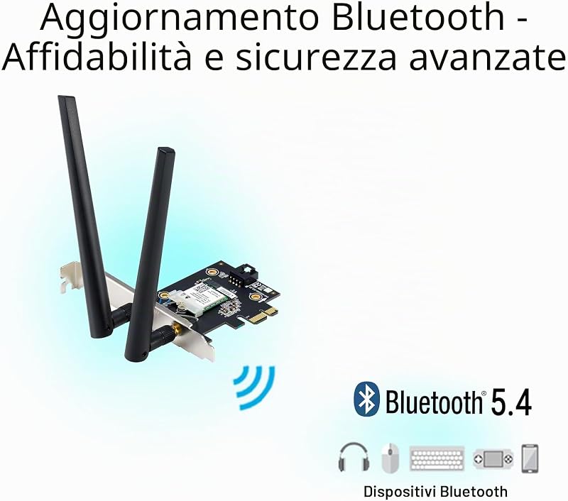 PCE-BE6500, Adattatore Tri Band BE6500 PCIe WiFi 7 (802.11be), Nero