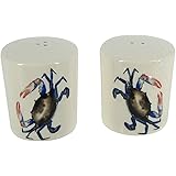 Chesapeake Bay Ceramic Blue Crab Salt and Pepper Shaker Set 69233 2.25 Inches x 2.2 Inches x 12.75 Inches