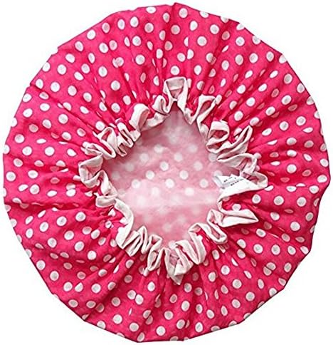 Dotop Waterproof Double Layers Women Shower Caps Rose Dot