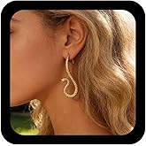 Andelaisi Boho Snake Earrings Vintage Devil Snake Dangle Earrings Wave Serpent Stud Earring Personalized Snakes Halloween Earring Jewelry for Women