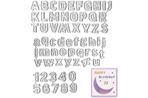 Estivaux Capital Alphabet Letters Die Cuts for Card Making, Number Words Cutting Dies Sets Alphabets Dies Stencils Embossing Template for Scrapbooking DIY Cards Album Crafts Supplies