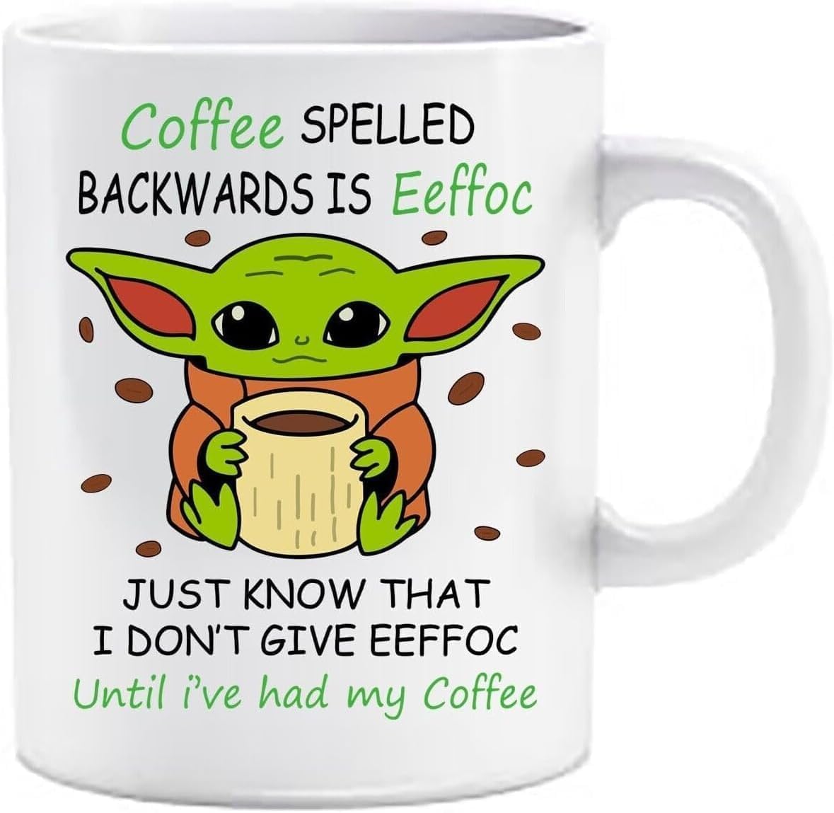 Top Banana Gifts Eeffoc - Funny Baby Yoda - Funny Humour Work Coffee Tea Gift Novelty Office Boss Ceramic White Cup 11oz Mug Tasse