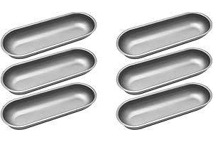 Hot Dog Mold Carbon Steel Sausage Non Stick Bakeware Oval Hotdog Bun Baking Pan for DIY Homemade Bread Tool 6Pcs
