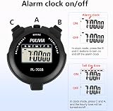 PULIVIA Sports Stopwatch Timer Lap Split Digital Stopwatch with Clock view 4