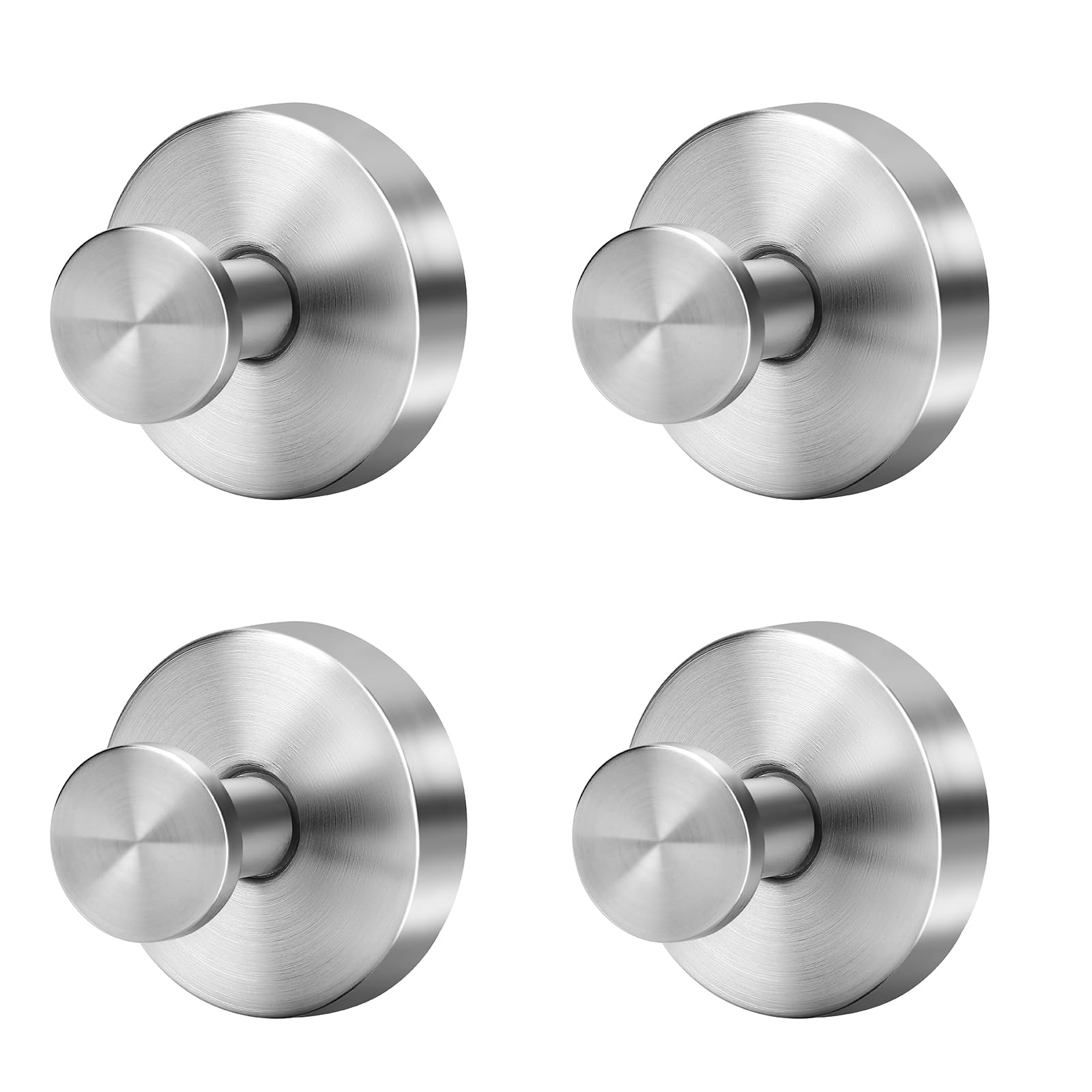 Photo 1 of Fasbeu Silver Suction Cup Hooks for Shower Waterproof - No Drill Stainless Steel Towel Hooks for Bathroom Wall, Kitchen, Glass, Mirror, Tile - Ideal for Hanging Towels, Robes, and Loofahs(4 pcs)