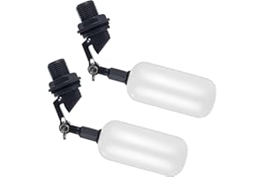 2-Pack Adjustable Arm Float Ball Valve for Automatic Water Level Control in Livestock Water Troughs, Aquariums, Hydroponics, 
