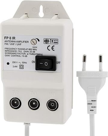 HAVA Digital Antennenverstärker für 2 Geräte - UHF 20dB - VHF 36dB - 47-862MHz - geeignet für Kabel-TV DVB-T Sky