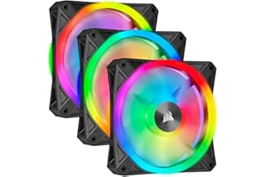Corsair QL Series, Ql120 RGB, 120mm RGB LED Fan, Triple Pack with Lighting Node Core, Black, Compatible with Desktop