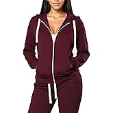 LINMYZAI Womens 2 Piece Sweatsuits Sets Zip Up Hoodie With Jogger Sweatpants Matching Sets Long Sleeve Lounge Wear