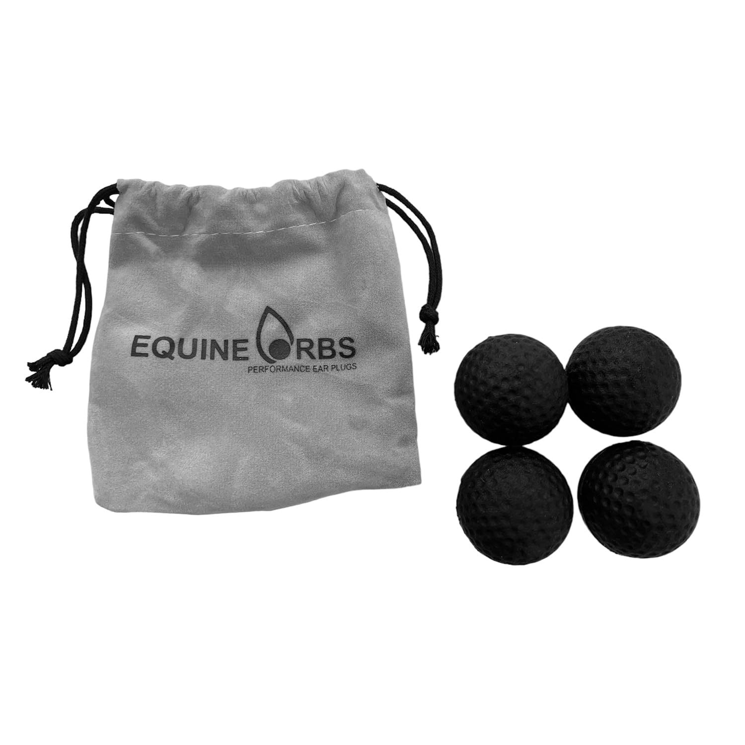 Equetech Equine Orbs - Performance Ear Plugs for Horses, Pony or Horse, Set of 4, Black (Horse 40mm)