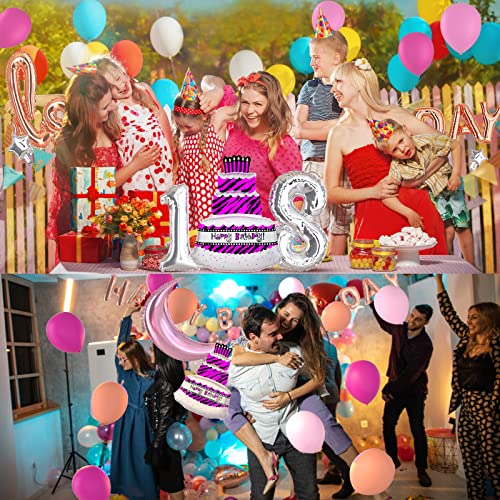 18. Geburtstag Deko Luftballons set, Happy Birthday und 28-Zoll-Roségold-Mond Luftballons Dekorationen \