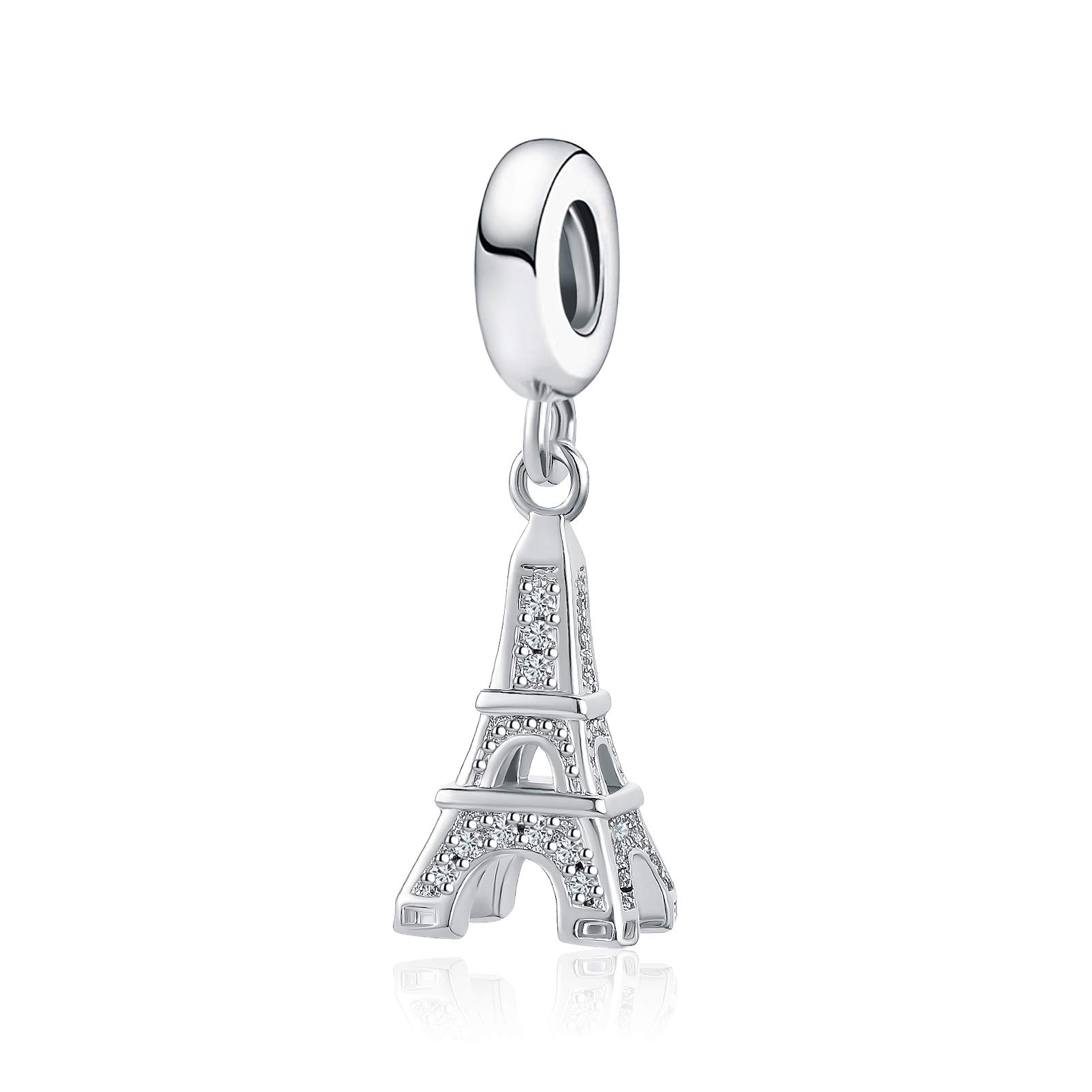 France Paris Eiffel Tower Dangel Charm fits Pandora Charms Bracelets Christmas Birthday Jewellery Gift for Women Daughter Sister Granddaughter