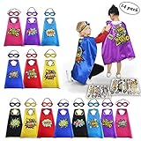 Superhero Capes Masks for Kids with Stickers Girls Halloween Dress Up Party Favors