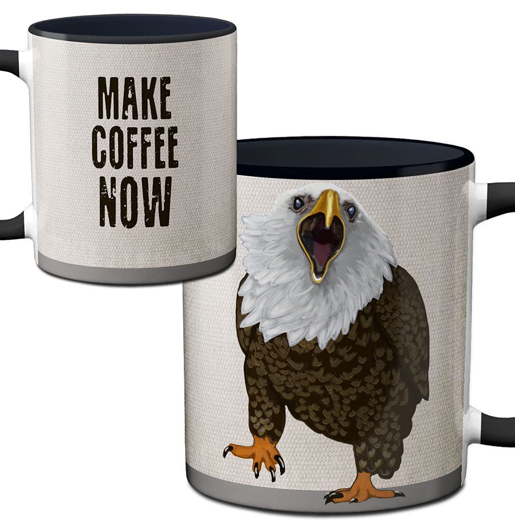 Eagle Coffee Now Mug by Pithitude One Single 11oz. Black