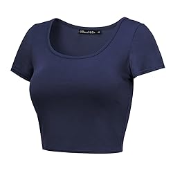 OThread & Co. Women's Basic Crop Tops Stretchy