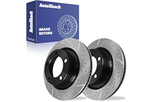 AUTO SHACK AutoShack 13.9" (353 mm) Front Vented Drilled & Slotted Brake Rotors E-Coated Replacement for 2007-2021 Toyota Tundra 2008-2022 Toyota Sequoia 2016-2021 Lexus LX570 2-PC Set ShadowGuard