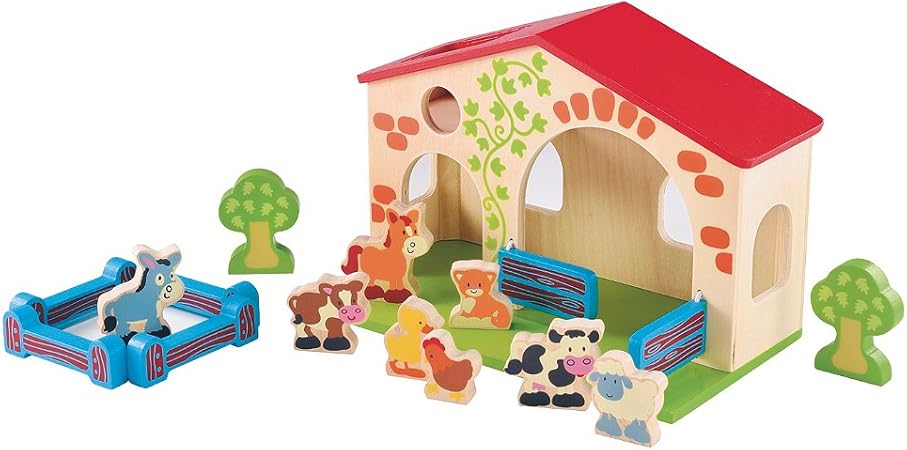 elc wooden farm playset