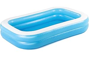 BESTWAY H2OGO! Blue Rectangular 8'6" Inflatable Family Pool | Perfect for Kids, Ages 6+