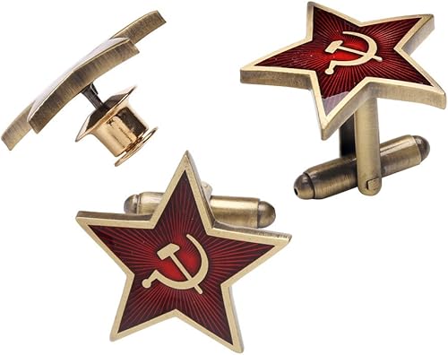 Amazon Gudeke ソ連 Red Star ブローチ バッジ Ussr ハンマーと鎌 Cccp 共産主義エンブレム 勝利の日 シンボル ブローチ ラペルピン バッジ カフスボタン カフリンクスメンズ セット カフス 通販