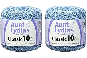 Aunt Lydia's Crochet Thread - Variegated - Size 10 - (2-Pack) Ocean