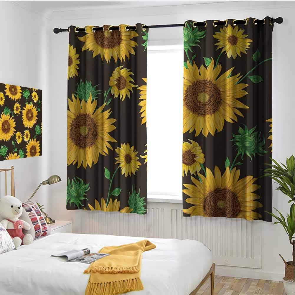 Amazon.com: hengshu Sunflower Blackout Curtains for Bedroom Earth Tones