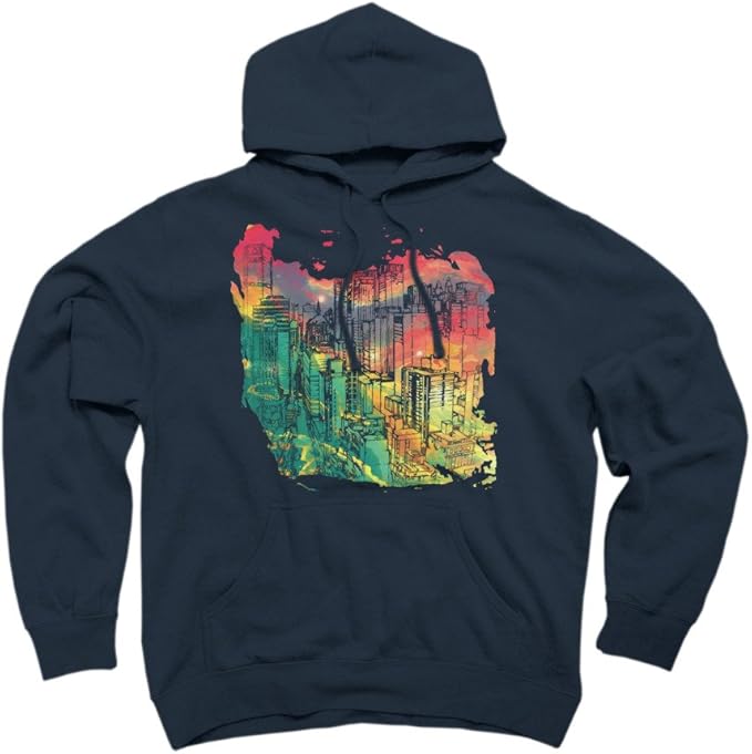 Amazon.com: Cityscape Men's 2X-Large Navy Graphic Pullover Hoodie - Design By Humans: Clothing