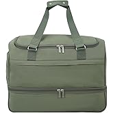 Carry On Travel Duffel Bag for Women & Men,Overnight Weekender Bag with Shoe Compartment,Trolley Sleeve and Adjustable Shoulder Strap,Business & Weekend Travel,Gym,Sports,Yoga & Dance (Green)