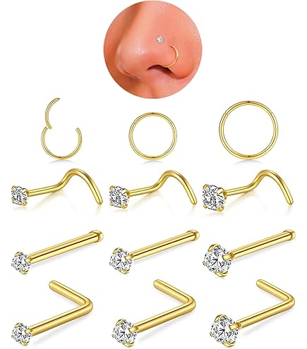 Amazon.com: AMASIS 14G Gold Curved Barbell Eyebrow Piercing