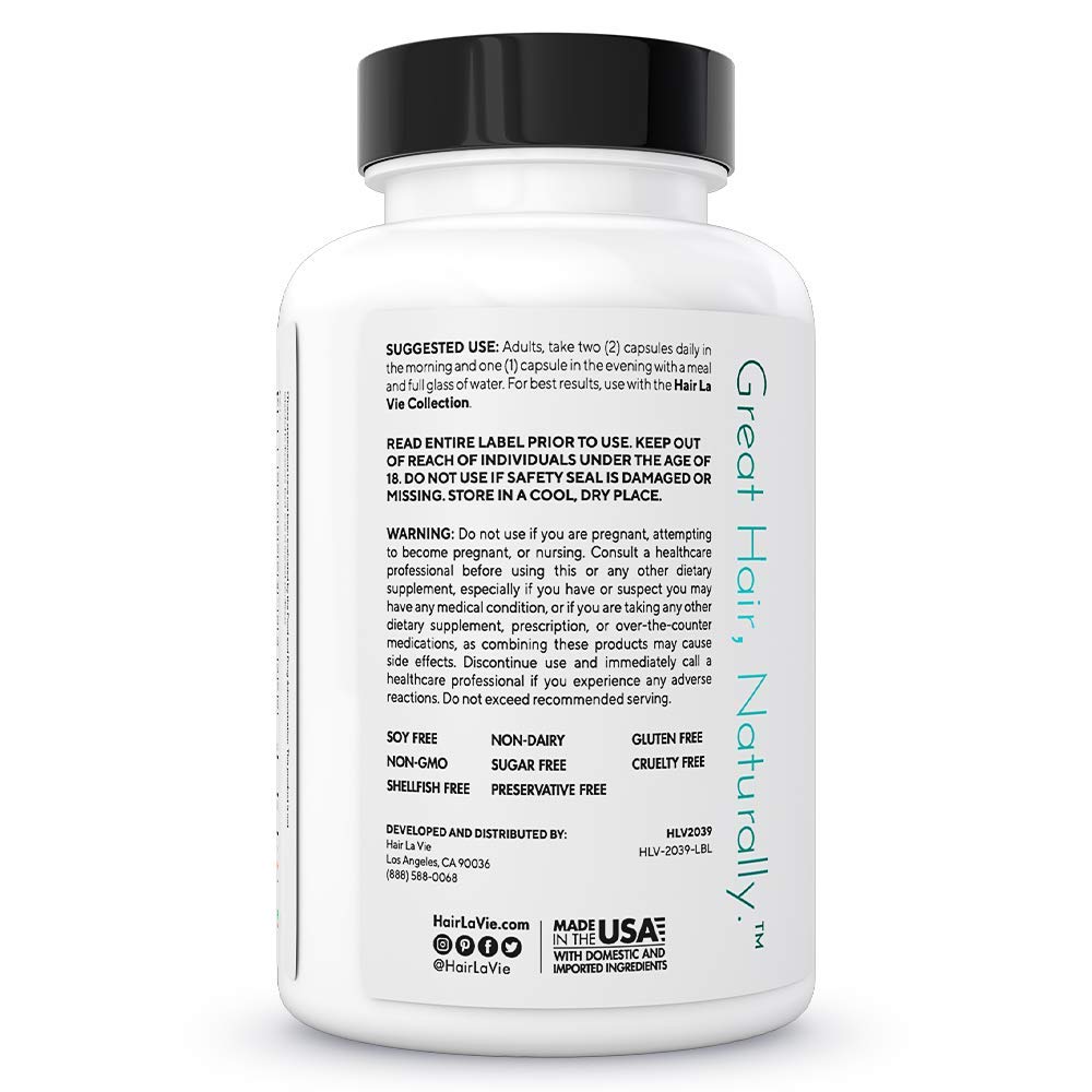 Hair La Vie Clinical Formula Hair Vitamins with Biotin and Saw Palmetto - Thicker Healthier Hair Growth : Beauty